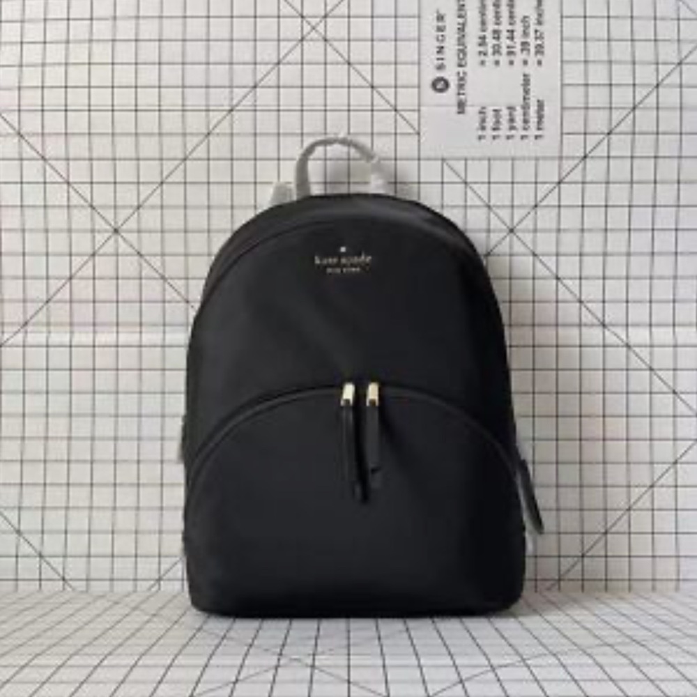 Kate Spade Karissa Large Black Nylon Backpack with Gold Hardware EUC